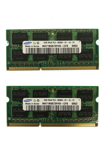 RAM certificada pela Apple de 4 GB (2x2 GB) PC3-8500 1066 MHz Samsung M471B5673FH0-CF8 SoDIMM MacBook iMac 