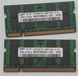 Samsung 2GB 2x1GB PC2-5300S Mac Memoria DDR2 667mHz M470T2953EZ3-CE6 iMac Sodimm