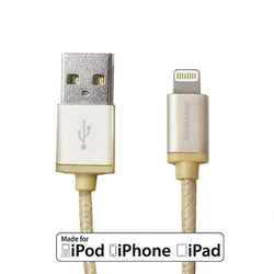 Cable Lightning a USB para carga/sincronización de datos trenzado dorado Apple iPhone/iPad Air/Mini