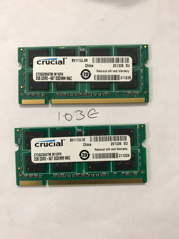 Apple Certified Crucial 4GB (2x 2GB) DDR2 667mhz PC2-5300 RAM Memória iMac SODIMM CT2G2S667M.M16FH