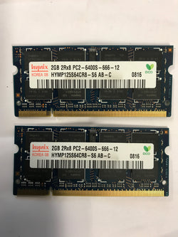 Hynix 4GB Memoria 2x2GB DDR2 SoDimm PC2-6400S HYMP125S64CR8-S6 RAM Kit iMac 2007/2008