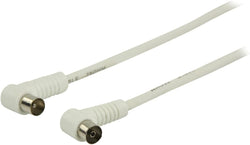 Valueline VLSP40100W15 Coaxial Cable 1.5M Male to Female TV Antenna Aerial Lead White Connector