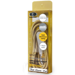 Cable Lightning a USB para carga/sincronización de datos trenzado dorado Apple iPhone/iPad Mini/Air