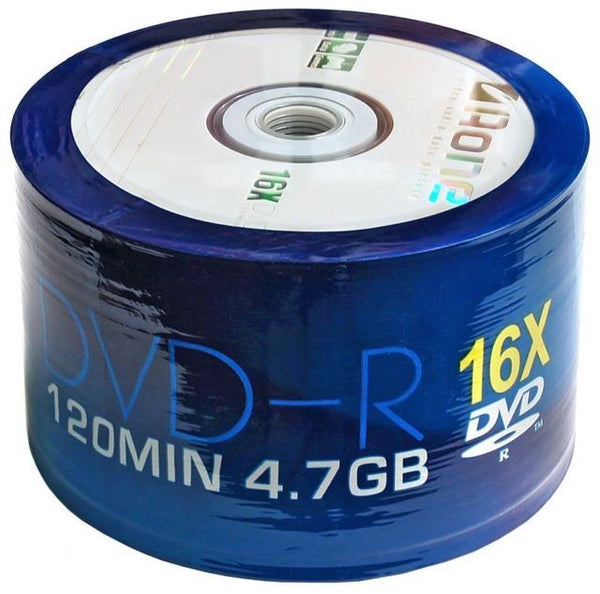 DVD-R AOne Logo Spindle/Cake Box com 50 discos virgens (gravação 16X) DVDs graváveis