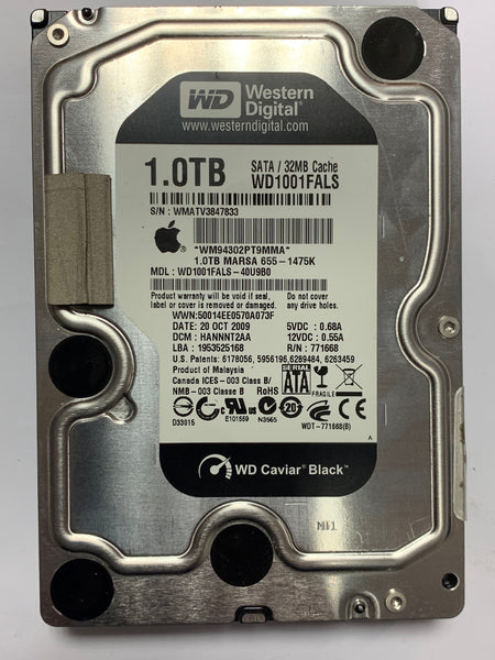 Western Digital Disco duro interno SATA de 3,5" de 1 TB certificado por Apple 655-1475K 1000 GB WD negro para iMac WD1001FALS-40U9B0 (reacondicionado) HANNNT2AA 