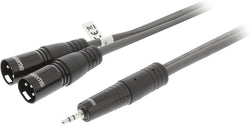 Sweex XLR Cable Estéreo 2x XLR 3-Pin Macho - 3.5 mm Macho 1.5 m Gris Oscuro [SWOP15310E15]