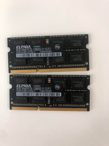 Elpida 16GB(2x8gb) DDR3 1600mhz PC3L-12800S Kit de memoria Apple Macbook/iMac original (EBJ81UG8EFU5-GNL-F)