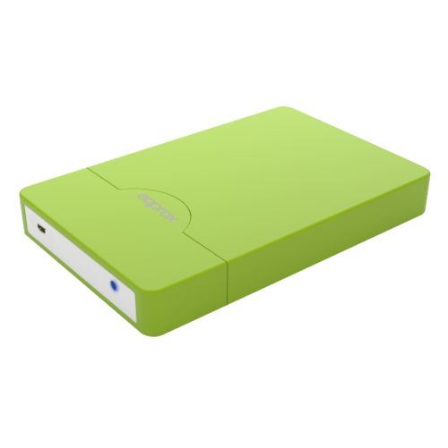 Caddy de disco rígido SATA externo de 2,5" aproximadamente verde, USB2, alimentado por USB, sem parafusos,