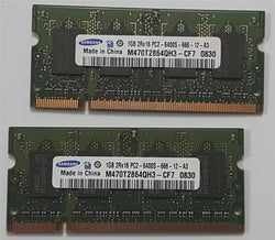 Samsung 2GB 2x1GB PC2-6400S Mac Memoria DDR2 800mHz M470T2864QH3-CF7 iMac Sodimm