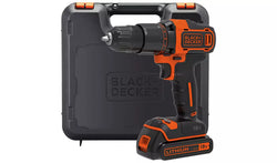 Black+Decker 18V KFBCD701D1K Taladro percutor/destornillador combinado inalámbrico de 2 velocidades (con estuche y cargador de batería)