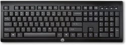 Teclado inalámbrico USB HP K2500 negro de 2,4 GHz (diseño de teclado del Reino Unido) - Tamaño completo, oficina en el hogar que trabaja para computadora PC portátil de escritorio 