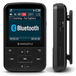 OAKCASTLE MP100 8GB Mini Bluetooth Reproductor de música MP3 portátil Radio FM Auriculares incluidos