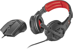 Trust GXT 784 Gaming Headphones/Mic Gamers Bundle Conjunto combinado de fone de ouvido e mouse preto