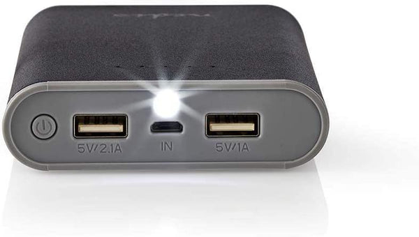 Batería de alimentación externa 10000mAh Puerto USB A+C FAST 2.1A iPhone/Mobile/iPad/Tablet Cargador Banco