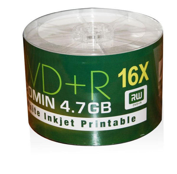 Discos em branco para impressão em jato de tinta branco Aone DVD+R 16X - 50 DVDs de eixo