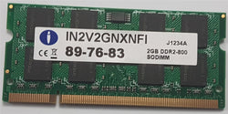 Memória integral para laptop iMac/Macbook 2GB DDR2 800mhz PC2-6400 SoDimm IN2V2GNXNFI