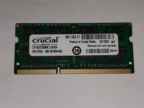 Apple Crucial 4GB DDR3L 1600mHz PC3L-12800 204-Pin Mac Memory CT4G3S160BM.M16FKD iMac/MacBook Pro