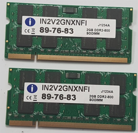 Integral iMac MacBook Apple Memory 4GB (2x 2GB) DDR2 800mhz PC2-6400 IN2V2GNXNFI SODIMM Laptop RAM