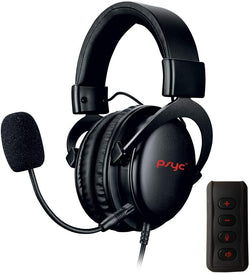 Psyc Seraph 7.1 Auriculares universales para juegos sobre la oreja Auriculares con sonido envolvente PC/PS4/PS5/Xbox One/Switch (negro/rojo) 