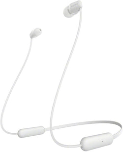 SONY WI-C200 Auriculares Inalámbricos Bluetooth Blancos con Banda para el Cuello compatibles con iPhone Samsung Smartphones Android/iOS 