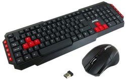 Juego de teclado y ratón óptico inalámbricos para juegos Jedel Diseño del Reino Unido Negro/Rojo WS880/RED